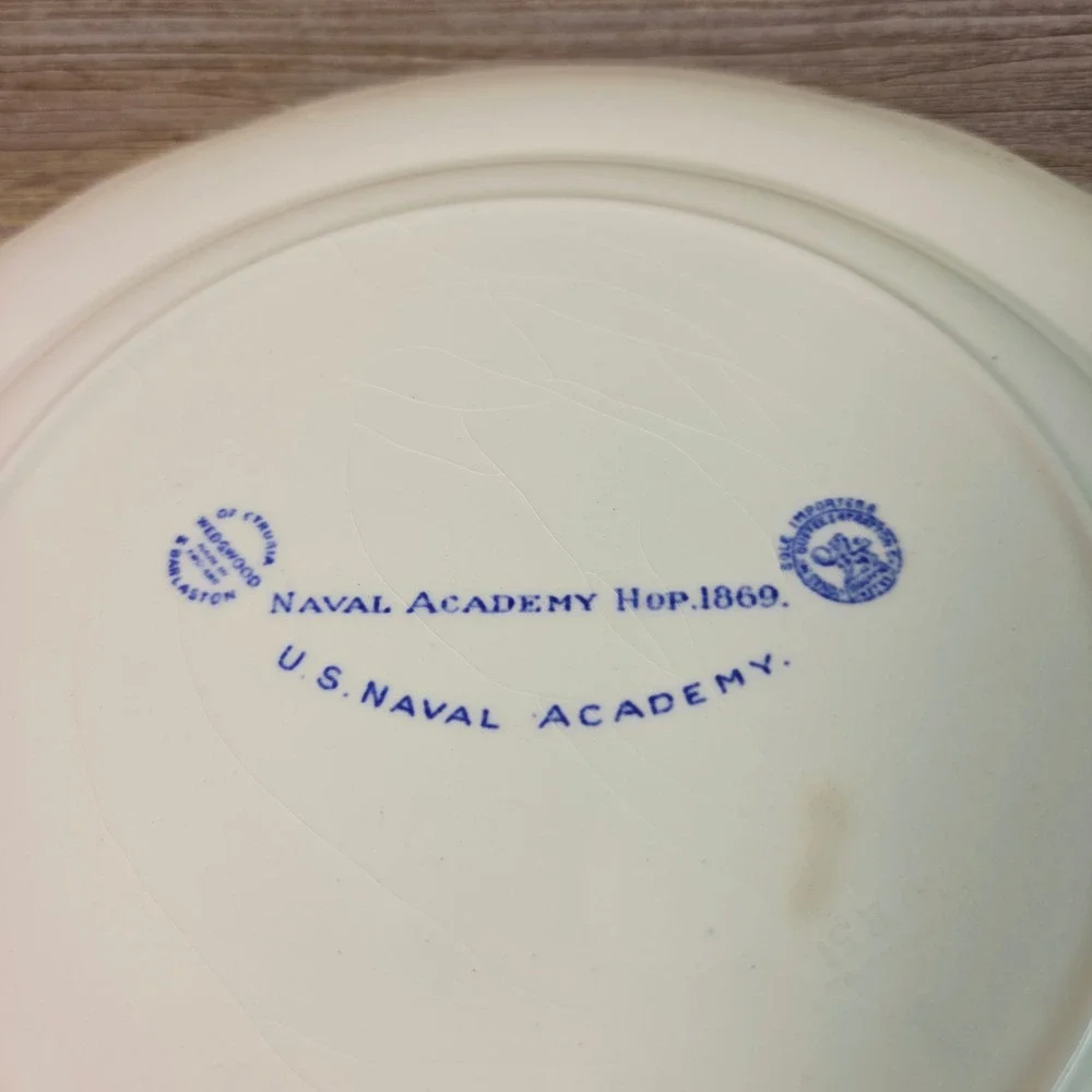 Wedgwood‎ US Naval Academy Hop 1869 Plate Blue White Transferware 10